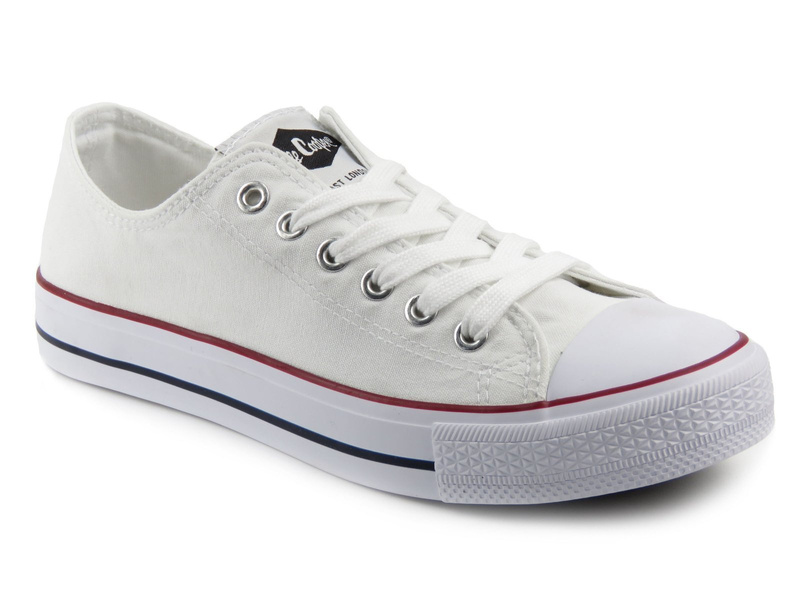 Niskie trampki męskie klasyczne - Lee Cooper 031, białe