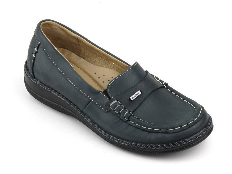 Wygodne półbuty damskie na elastycznej podeszwie HELIOS 659, grafitowe