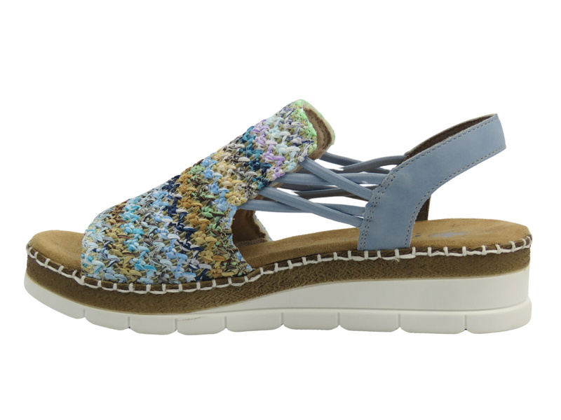 Sandały damskie Rieker V1241-91, multikolor plecionka stylowe lekkie