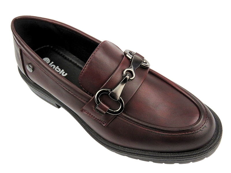 Półbuty, mokasyny damskie bordowe Inblu IC-23