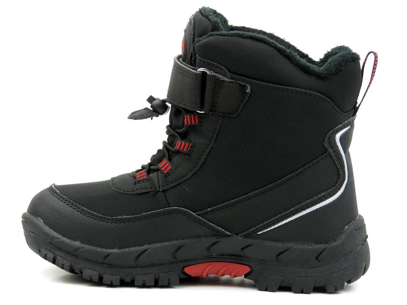 Śniegowce dziecięce AMERICAN CLUB Soft Shell HL 24/21(22), czarno-czerwone