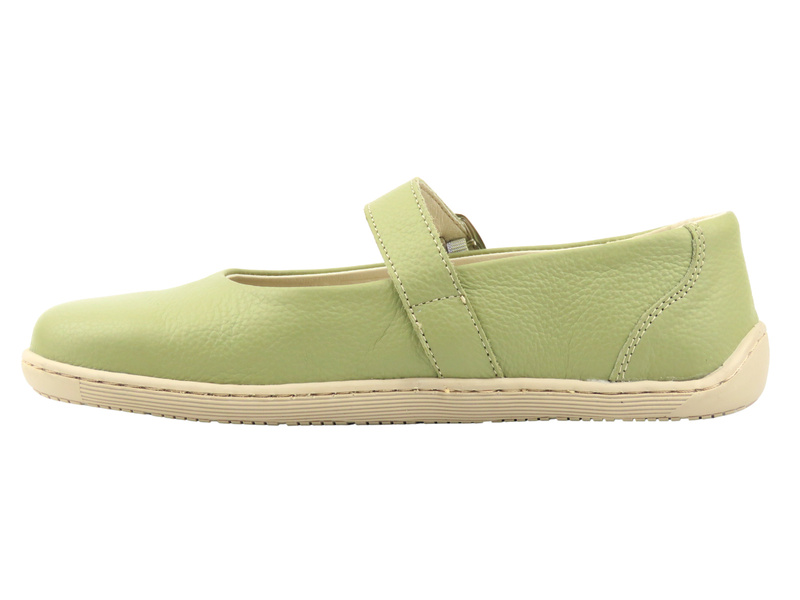 Barefoot skórzane minimalistyczne półbuty Helios Komfort 471, limonkowe