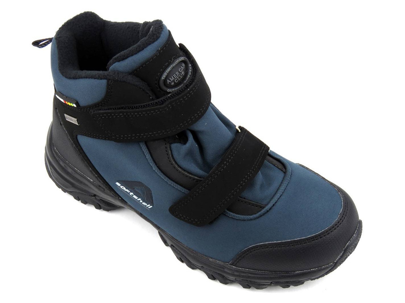Zimowe trekkingi damskie z softshell - AMERICAN CLUB WT68/21(22), granatowe
