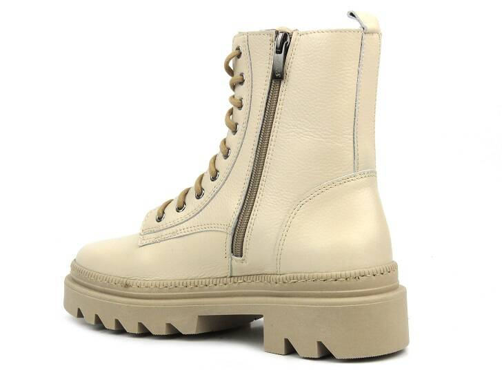 Skórzane botki damskie - Waldi 1186, beżowe