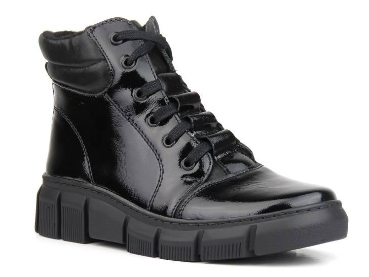 Ocieplane botki damskie w stylu sportowym - HELIOS Komfort 562S, czarny 2