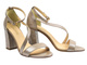 Eleganckie damskie sandały na słupku Uncome  26119, beżowe