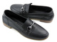 Mokasyny pensówki damskie z miękkiej skóry - VENEZIA 2001S, czarne