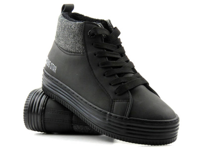 Ocieplane trampki damskie - BIG STAR II274147, czarne