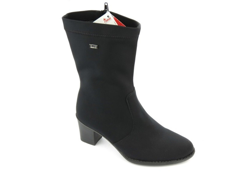 Botki damskie z wełną i membraną - Rieker Z7652, czarne
