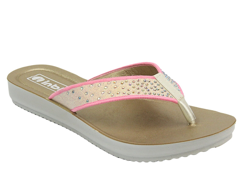 Japonki damskie ze zdobieniami- INBLU MILA, różowe