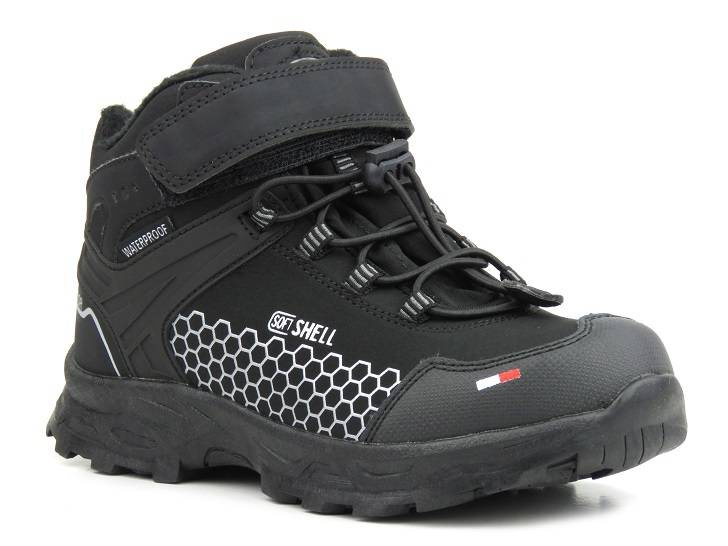 Śniegowce dziecięce z softshell i tripletex - AMERICAN CLUB HL 25/22, czarne