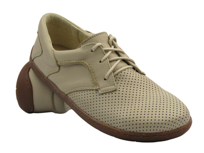 Wygodne półbuty damskie BareFoot Helios Komfort 715-2B, ecru