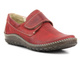 Wygodne półbuty damskie z zapięciem na rzep - HELIOS Komfort J-03, bordowe