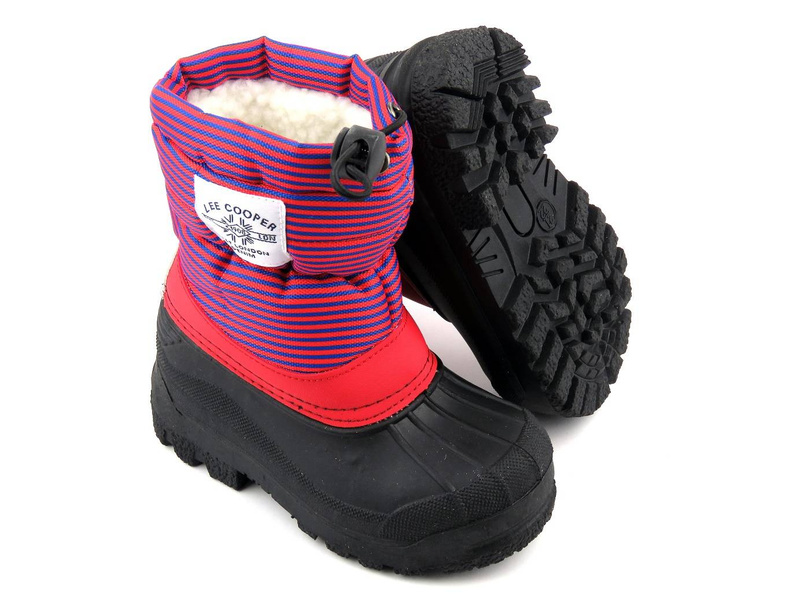 Śniegowce dziecięce z kożuszkiem - LEE COOPER LCJ-21-44-0528K, czerwone