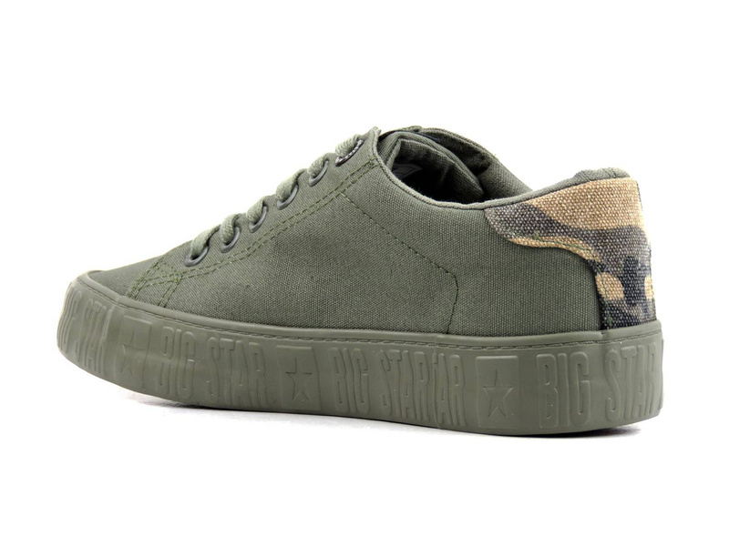 Trampki damskie z tkaniny - BIG STAR JJ274078, khaki