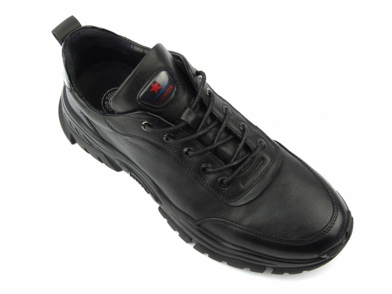 Sneakersy męskie na grubej podeszwie - JOHN DOUBARE H1706-W30-A59, czarne