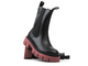 Ocieplane botki, workery damskie na suwak - EVENTO 22BT35-5040, czarno-czerwone