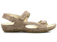 Lekkie sandały damskie na płaskiej podeszwie - Helios Komfort 221, beżowe