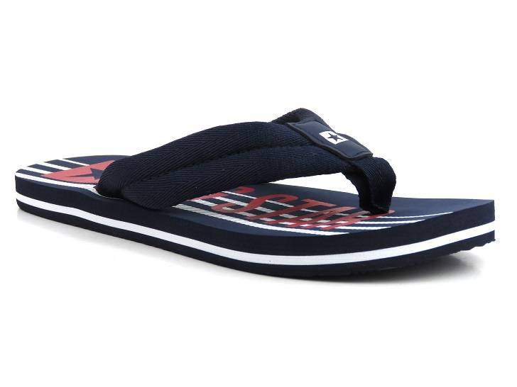 Klapki męskie na miękkiej piance - BIG STAR JJ174546, granatowe