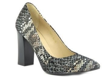 Czółenka z imitacji wężowej skóry - Kati 1521