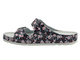 Wygodne klapki damskie lekarskie, sanitarne HELIOS Komfort 288, czarne w kwiaty