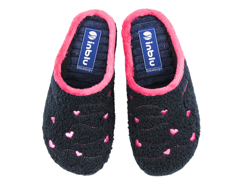 Kapcie damskie wsuwane INBLU ET-33 Granatowe