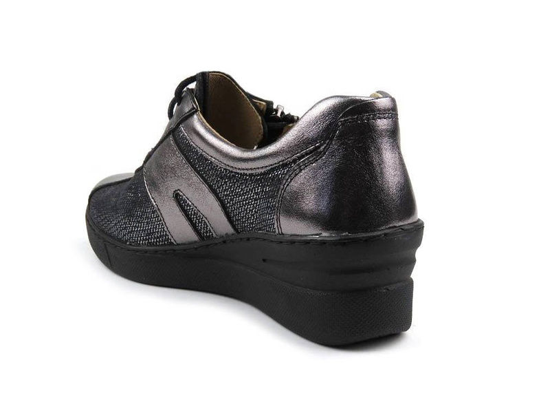 Sneakersy damskie, półbuty sportowe Helios 377, srebrne