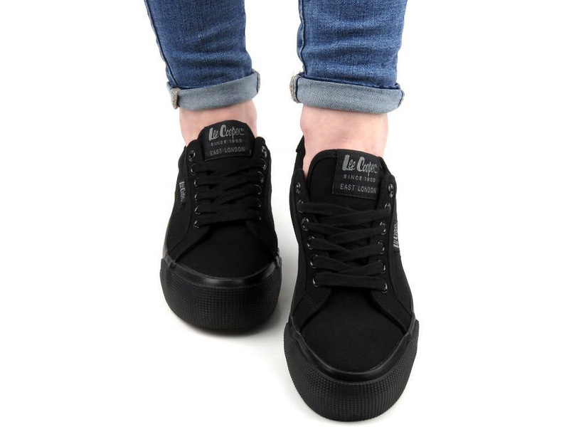 Trampki damskie, creepersy Lee Cooper 21-31-0105L, czarne