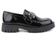 Lakierowane lordsy damskie na traperowej podeszwie - VENEZIA 0010276R658, czarne