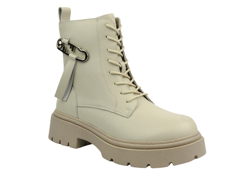 Botki Damskie - Cambell 24-71303 Beżowe Na Zamek