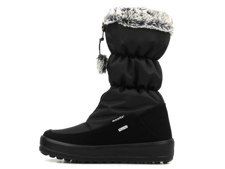 Ciepłe śniegowce damskie z membraną czarne Manitu 990219-01