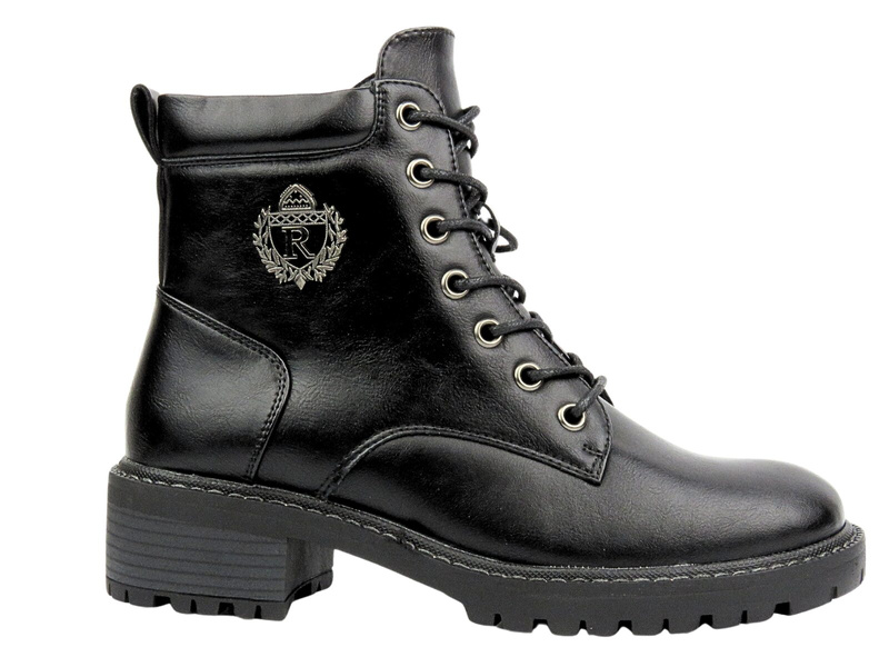 Botki damskie ze skóry ekologicznej- Vinceza 58372, czarne