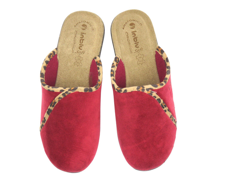 Kapcie Damskie INBLU GI-25 bordowe Wsuwane