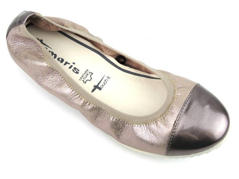 Balerinki damskie TAMARIS 22112, metaliczny róż