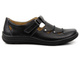 Wiosenne półbuty damskie z wycięciami - Helios Komfort 780, czarne