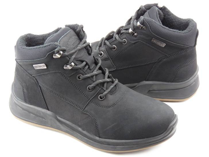 Ciepłe trzewiki męskie sportowe - AMERICAN CLUB CY70/22, czarne