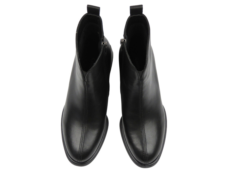 Ocieplane botki damskie na obcasie czarne Cambell 25-55319