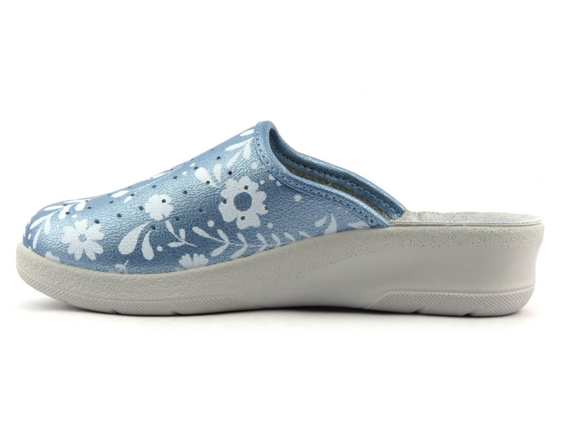 Klapki damskie medyczne ze skórzaną wkładką - Inblu 50-51, jasnoniebieskie