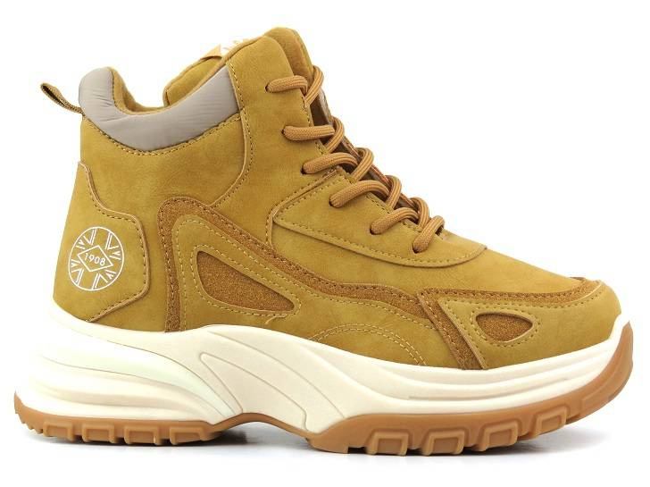 Trapery, śniegowce damskie na platformie - LEE COOPER LCJ-22-44-1354L, jasnobrązowe