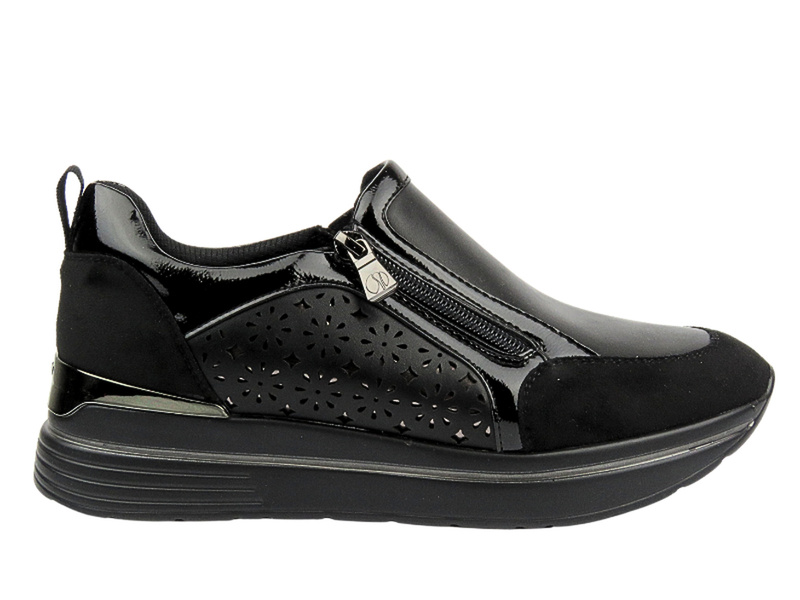 Sneakersy damskie na suwak czarne INBLU IN-389