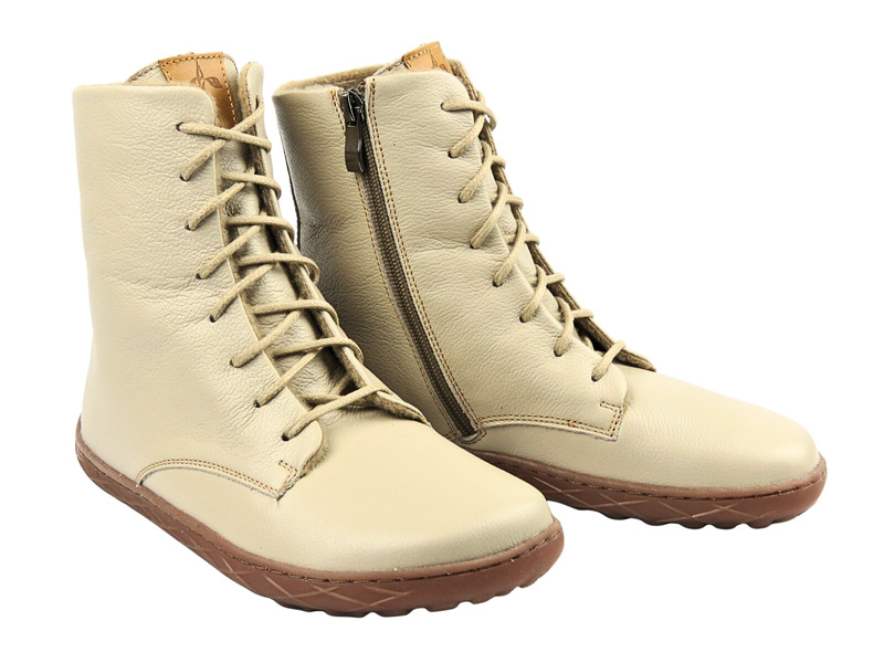 Skórzane botki damskie Nika Komfort 1442, waniliowe