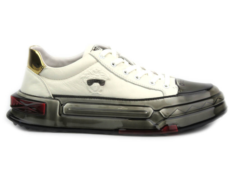 Nowoczesne sneakersy męskie - JOHN DOUBARE 9699, białe