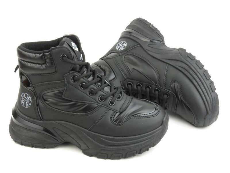 Trapery, śniegowce damskie na platformie - LEE COOPER LCJ-23-44-1973L, czarne