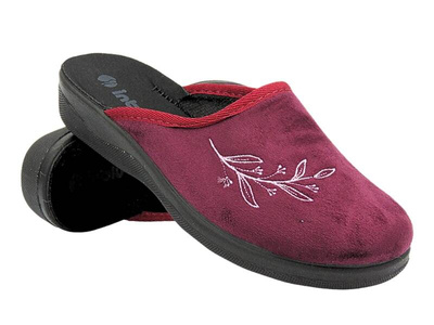 Kapcie Domowe Damskie - Inblu CU-1D Bordowe - Wsuwane