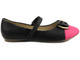Półbuty dziecięce dziewczęce Badoxx 5BL-111, czarne z różowym noskiem
