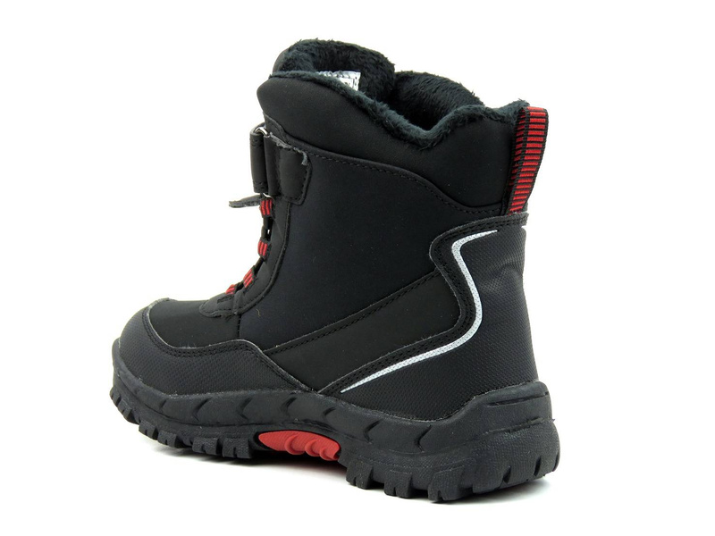 Śniegowce dziecięce AMERICAN CLUB Soft Shell HL 24/21(22), czarno-czerwone