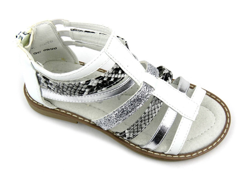 Sandały dziecięce ze skórzaną wkładką - AMERICAN CLUB GC 09/20, białe