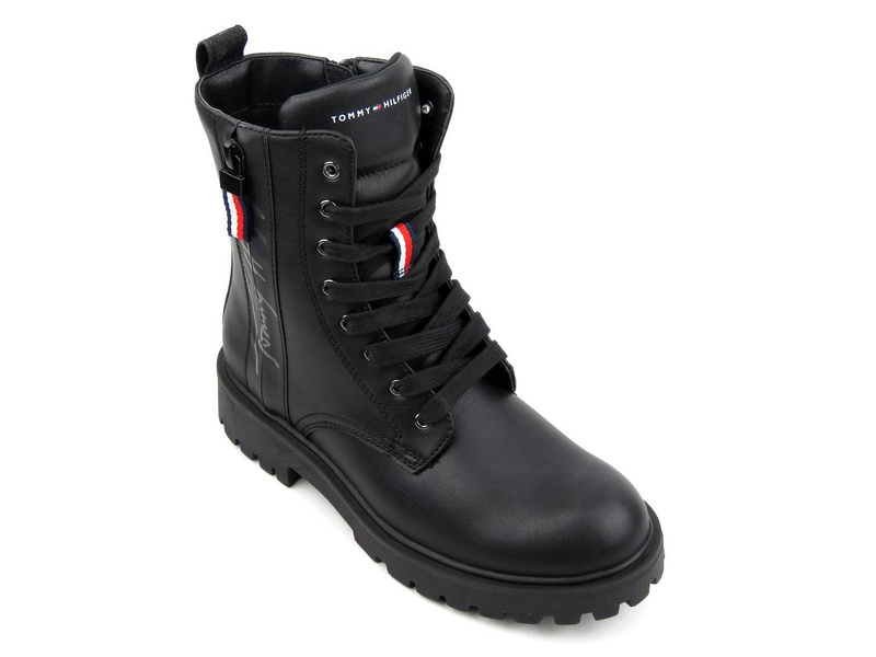 Trapery, trzewiki damskie TOMMY HILFIGER T3A5-31195, czarne