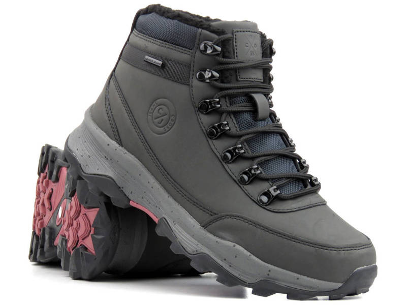 Trekkingi, buty zimowe męskie ciepłe - CROSS JEANS KK1R4027C, czarne