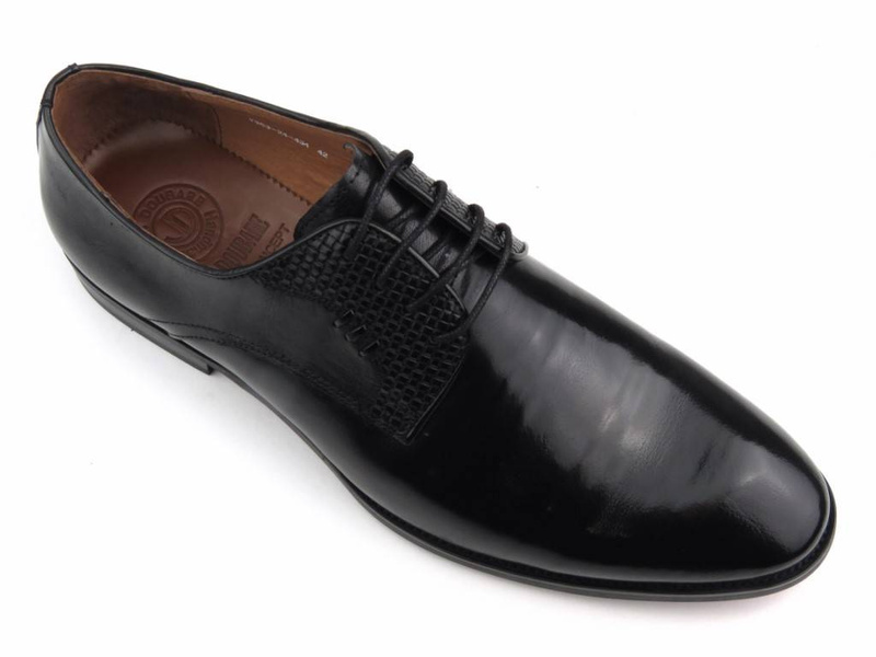 Wysokogatunkowe półbuty męskie wizytowe JOHN DOUBARE Y353-24-434, czarne